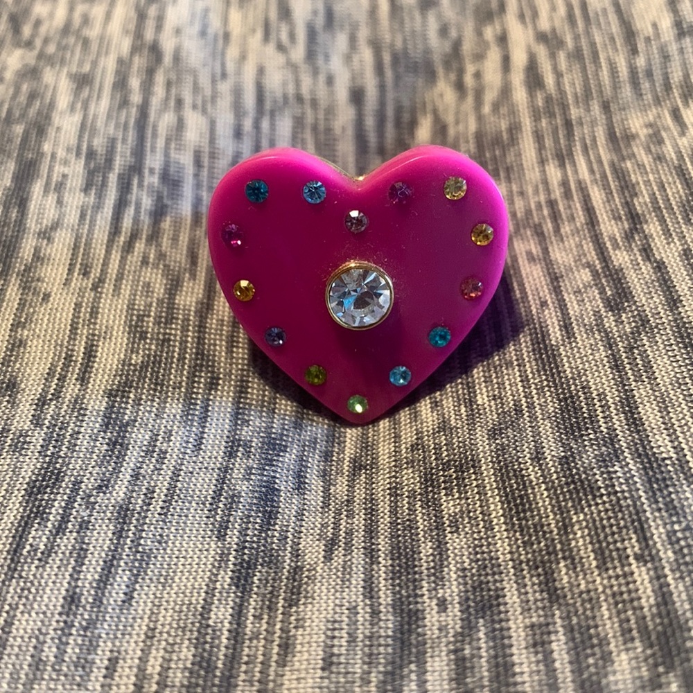 Kurt Geiger rainbow heart stone ring